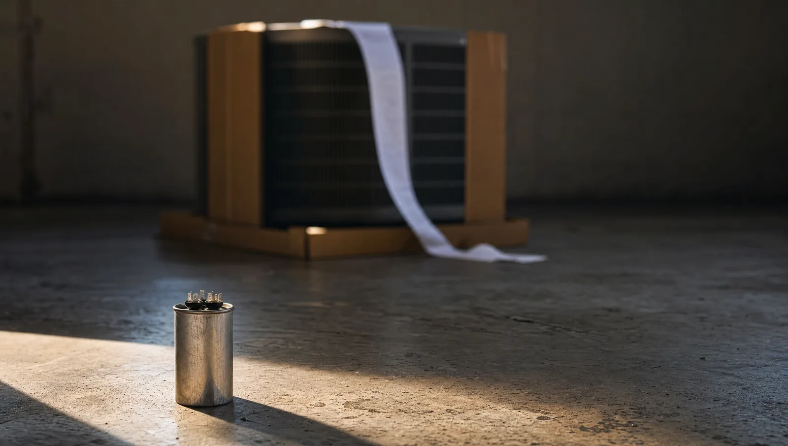 A small AC part next to a big replacement quote