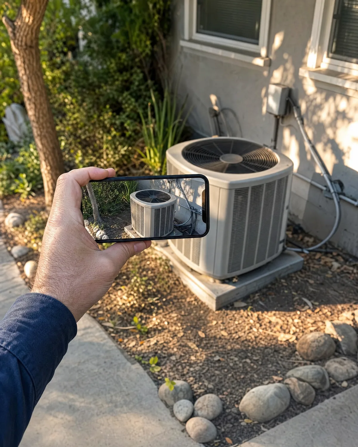 Texting a video of an AC unit that won't start